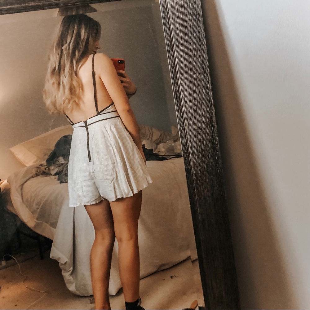 NWOT Urban Romper White with Black Polkadots Small